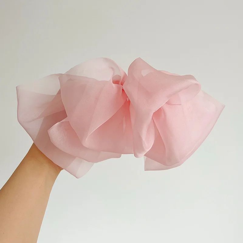 New Bow Hairpin for Women Cute Satin Fabric HairClip Korean Chiffon Ponytail Oversized Multilayer Hairpin Hair Accessories hair decorations