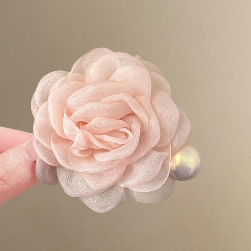 Hairpin Female 2025 New Camellia Pearl Hair Clip Hair Accessories with Broken Hair on the Forehead, Hairbands on the Side, Clip on the Back of the Head, Headpiece