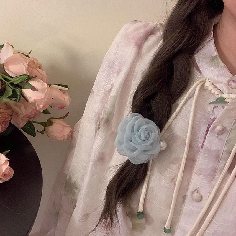 Hairpin Female 2025 New Camellia Pearl Hair Clip Hair Accessories with Broken Hair on the Forehead, Hairbands on the Side, Clip on the Back of the Head, Headpiece