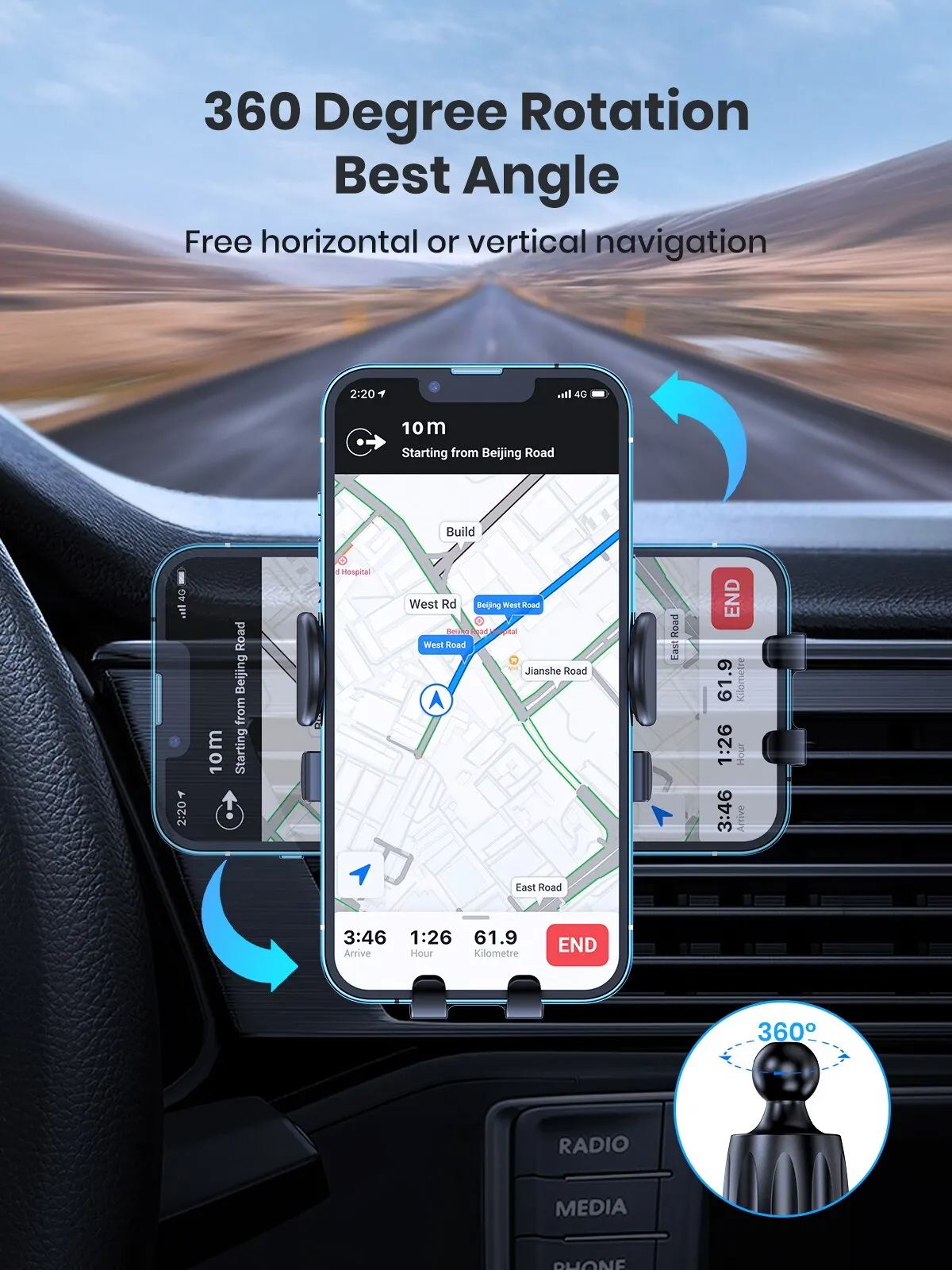 New Universal Car Bracket Gravity Auto Phone Holder Car Air Vent Clip Mount Mobile Phone Holder Cell Phone Stand For Smart Phone