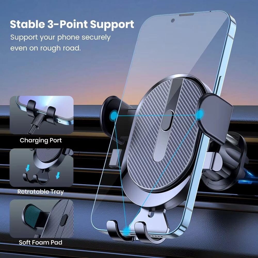 New Universal Car Bracket Gravity Auto Phone Holder Car Air Vent Clip Mount Mobile Phone Holder Cell Phone Stand For Smart Phone