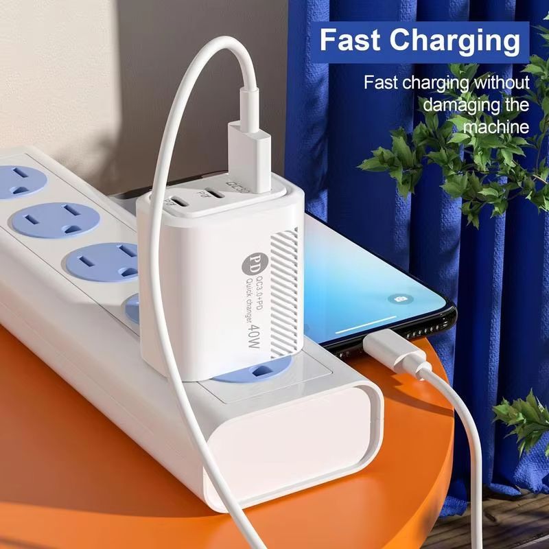 Fast Charge Charger Type C 40W USB Phone Charger Adapter QC3.0 2PD Charging Head Block Charger For Iphone Charger Power Bank