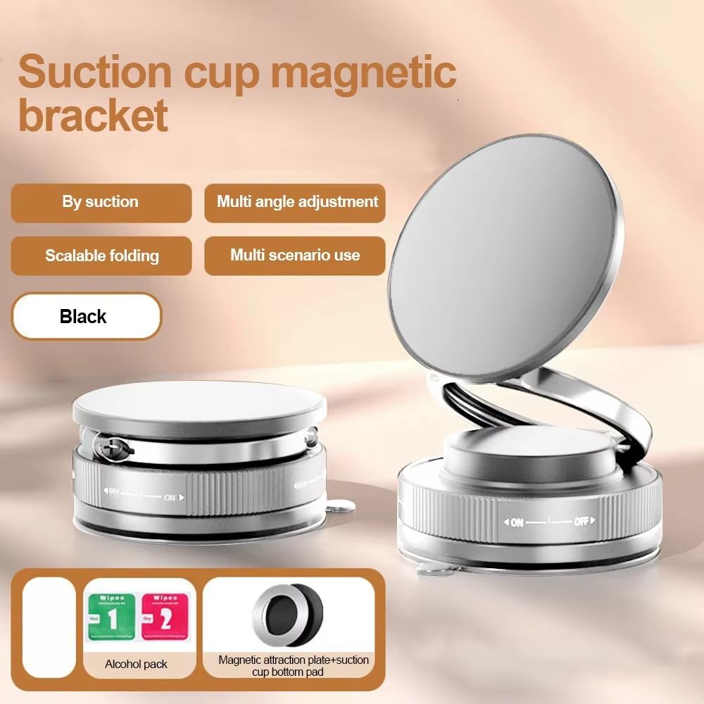 Newest 360 Degree Rotating Magnetic Mobile Phone Holder Vacuum Suction Cup Strong Magnetic Adsorption Car Phone Stand