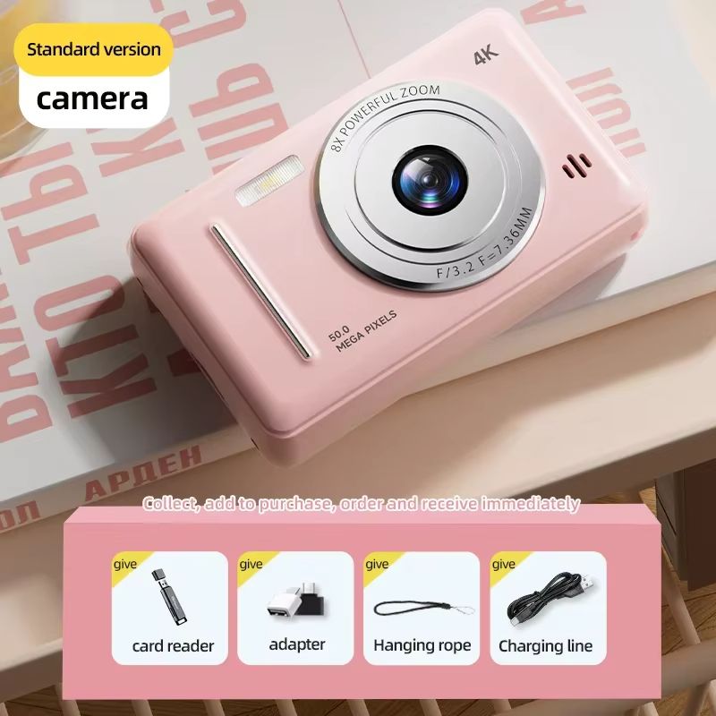 5000W Pixel Digital Camera 4K HD Retro CCD Portable Card Camera Entry-level Camera Dual Camera Flash 50 Million Pixels Auto Foc
