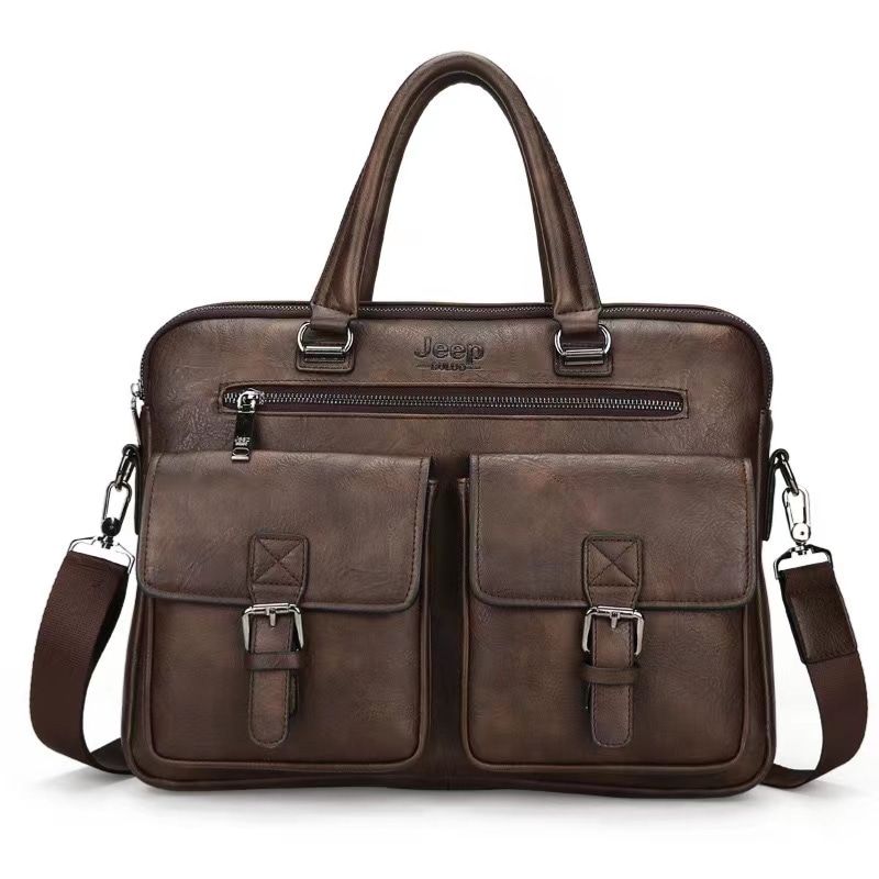 Jeep Boluo Leather Laptop Bag – Premium quality, stylish, and built for professionals. Spacious 38x27cm design, durable leather, multiple compartments, and versatile for work or travel. Shop now!