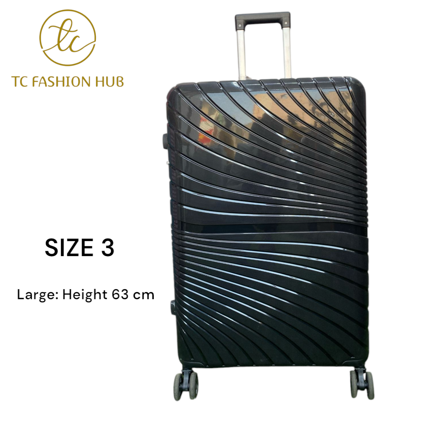 SIZE 28 Full Set UNBREAKABLE RUBBER SUITCASE – Black, Lightweight, Durable, Scratch-Resistant, 360° Wheels, TSA Lock, Anti-Theft Zipper, Waterproof, and Spacious for Secure, Hassle-Free Travel.
