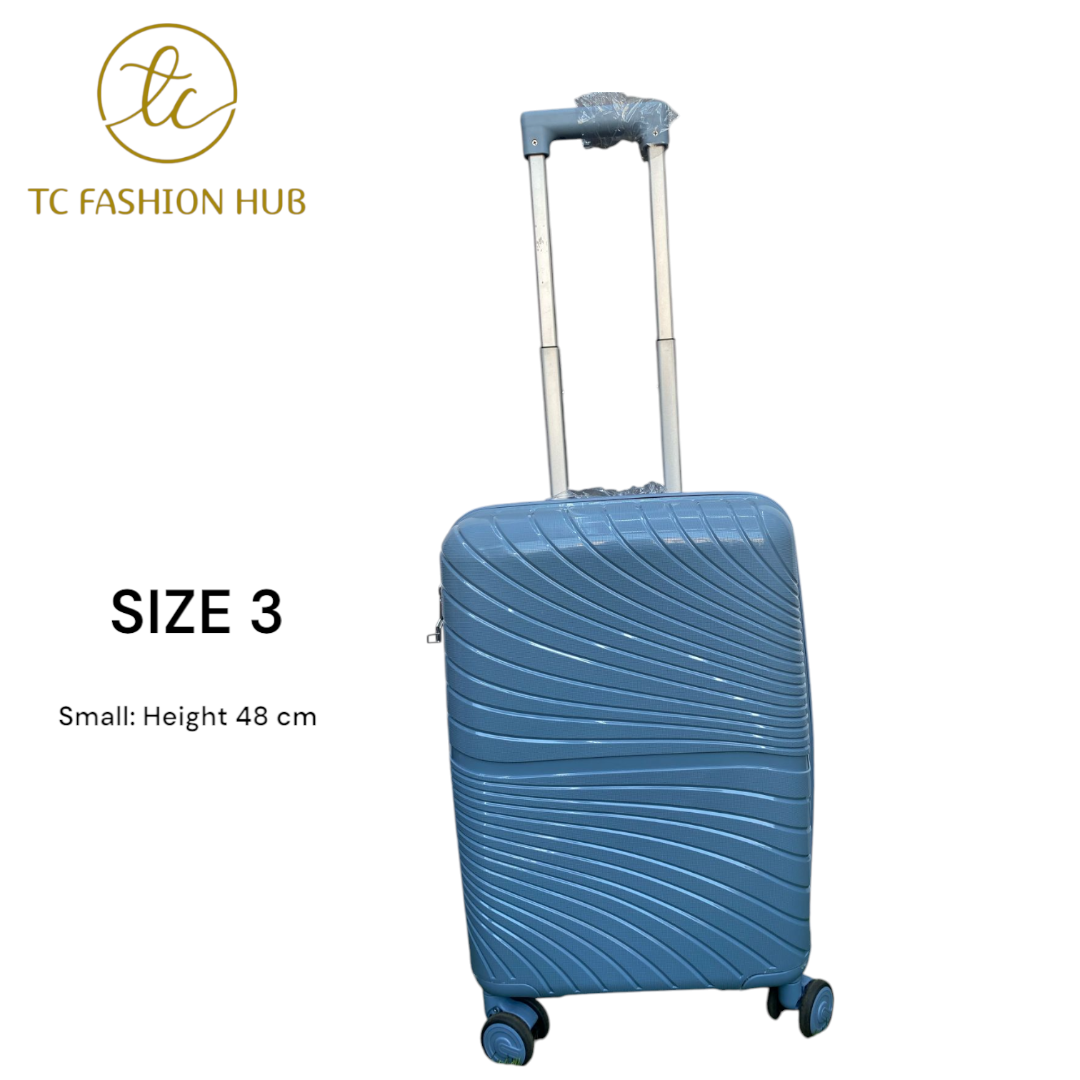 SIZE 28 MEDIUM & SMALL, COMBO UNBREAKABLE RUBBER SUITCASE – Sky Blue, Lightweight, Durable, Scratch-Resistant, 360° Wheels, TSA Lock, Anti-Theft Zipper, Waterproof, and Spacious And Secure.