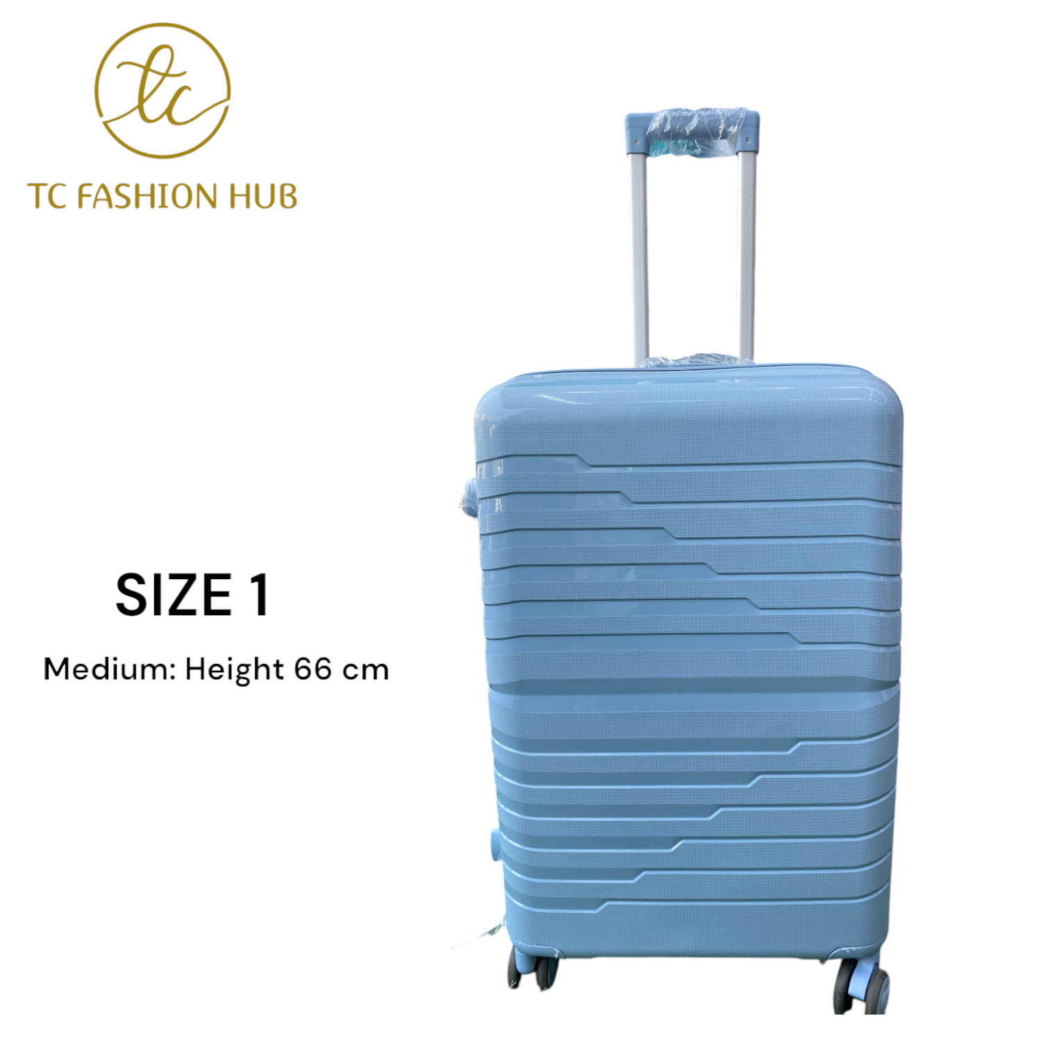 SIZE 30" MEDIUM, UNBREAKABLE RUBBER SUITCASE – Sky Blue, Lightweight, Durable, Scratch-Resistant, 360° Wheels, TSA Lock, Anti-Theft Zipper, Waterproof, and Spacious for Secure, Hassle-Free Travel.