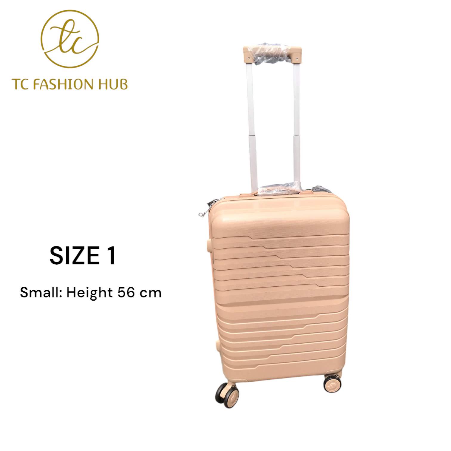 Size 30 Unbreakable Rubber Suitcase Full Set - Beige  Lightweight, Scratch-Resistant, 360° Wheels | Anti-Theft Zipper | Waterproof | Dimensions: 75cm, 66cm, 55cm