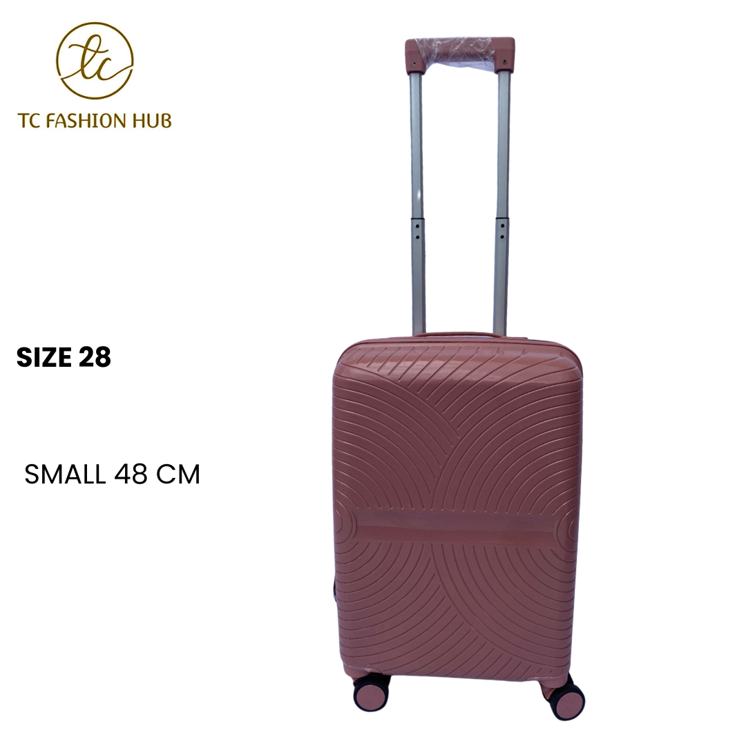 SIZE 28 Small UNBREAKABLE RUBBER SUITCASE – Pink, Lightweight, Durable, Scratch-Resistant, 360° Wheels, TSA Lock, Anti-Theft Zipper, Waterproof, and Spacious for Secure, Hassle-Free Travel.