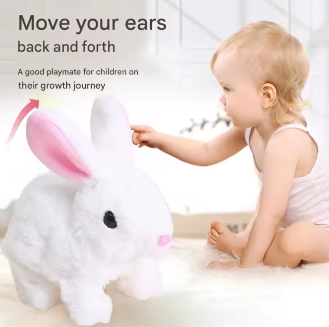 New Walking Rabbit Electric Bunny Doll Plush Simulation Cute Rabit Toys Walking Dolls Children Accompany Birthday Gift