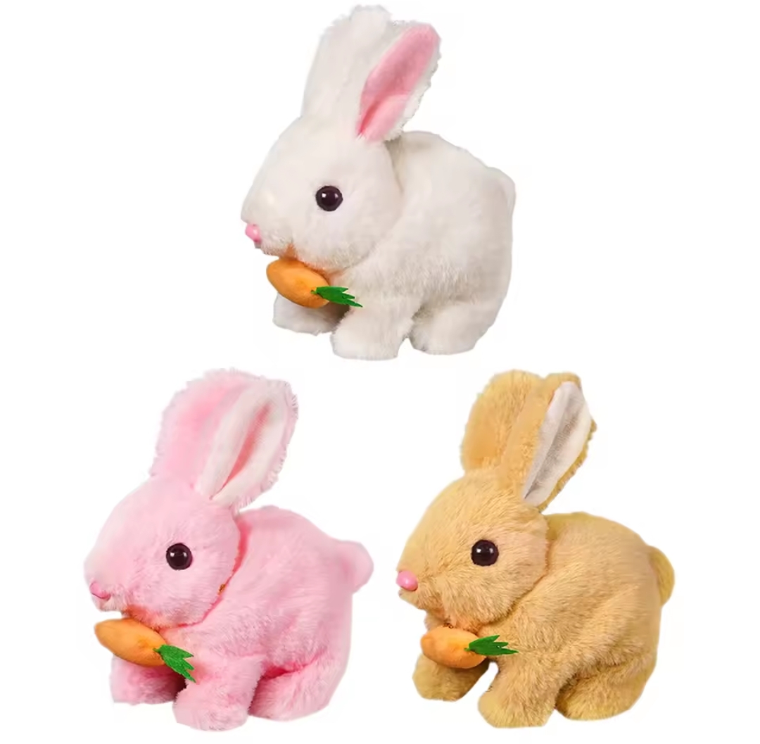 New Walking Rabbit Electric Bunny Doll Plush Simulation Cute Rabit Toys Walking Dolls Children Accompany Birthday Gift