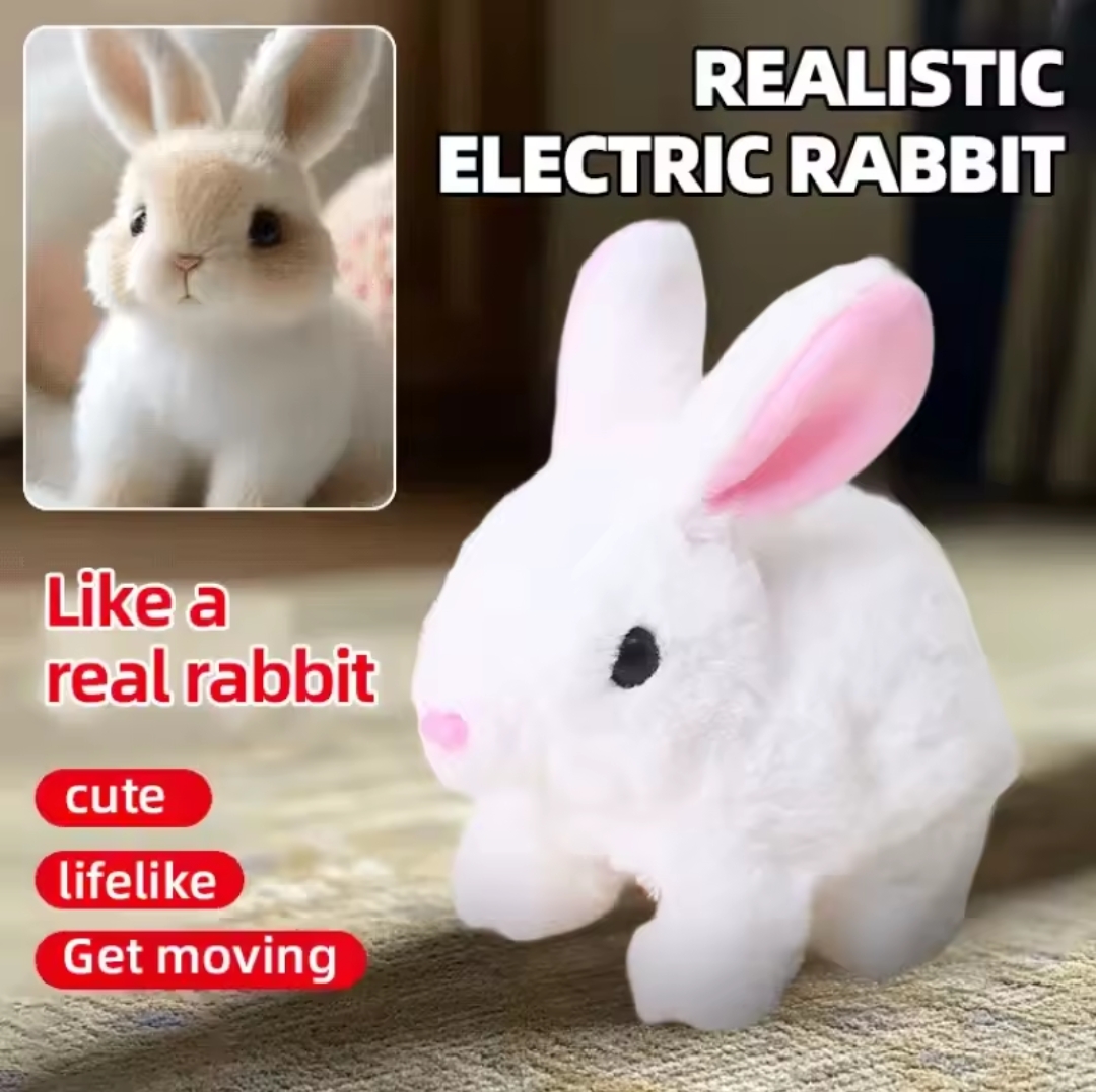 New Walking Rabbit Electric Bunny Doll Plush Simulation Cute Rabit Toys Walking Dolls Children Accompany Birthday Gift