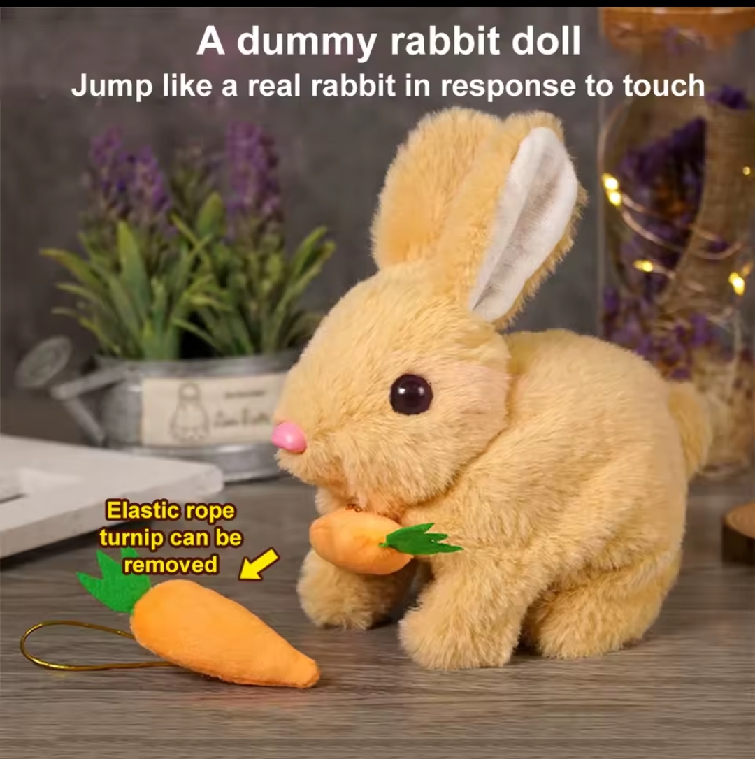 New Walking Rabbit Electric Bunny Doll Plush Simulation Cute Rabit Toys Walking Dolls Children Accompany Birthday Gift