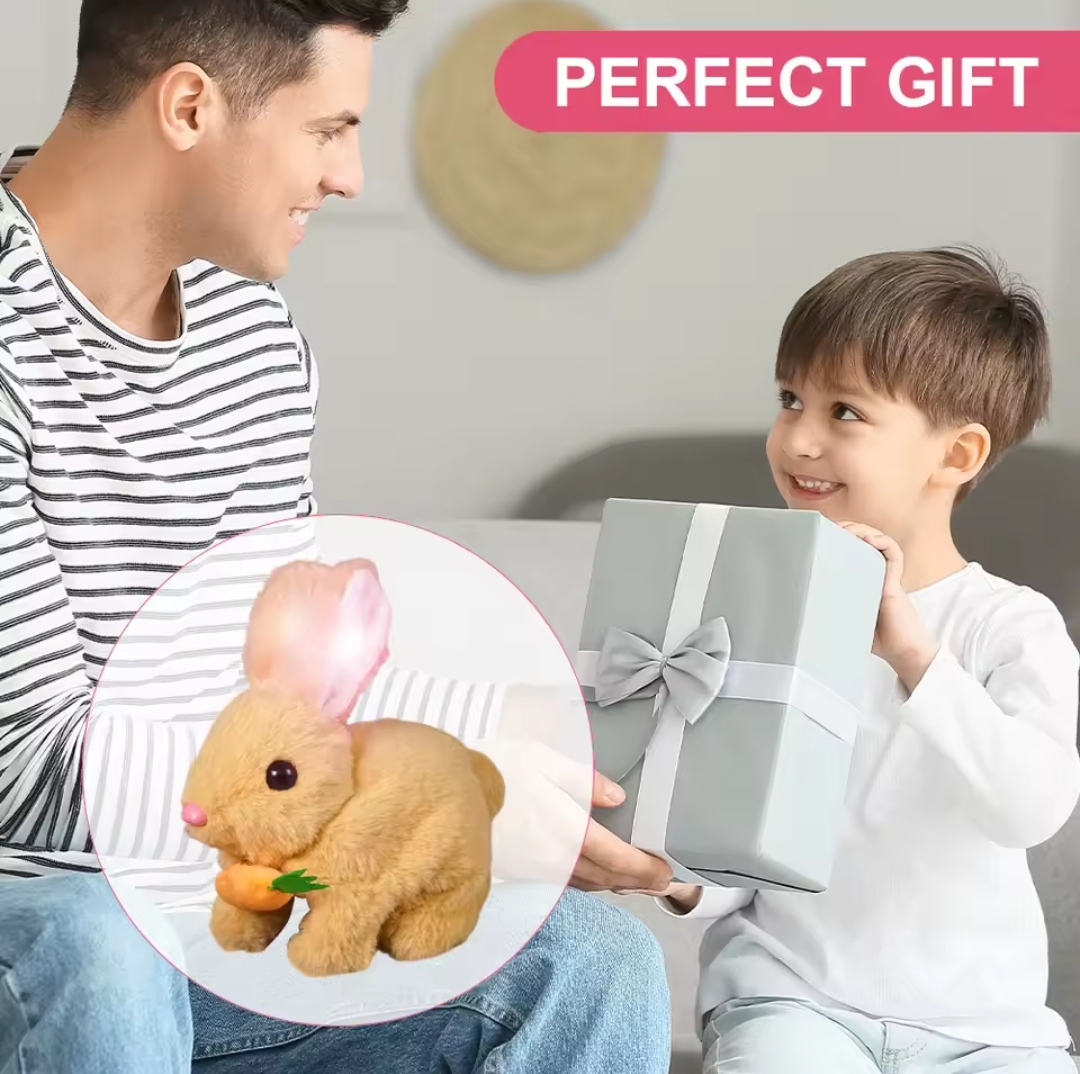 New Walking Rabbit Electric Bunny Doll Plush Simulation Cute Rabit Toys Walking Dolls Children Accompany Birthday Gift