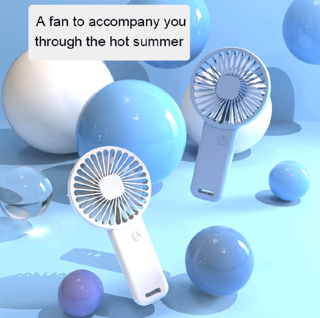 Mini Portable Fan Lightweight Handheld Fan AA Battery Operated Cooling Fan for Office Outdoor Travel Camping Plus Phone Holder