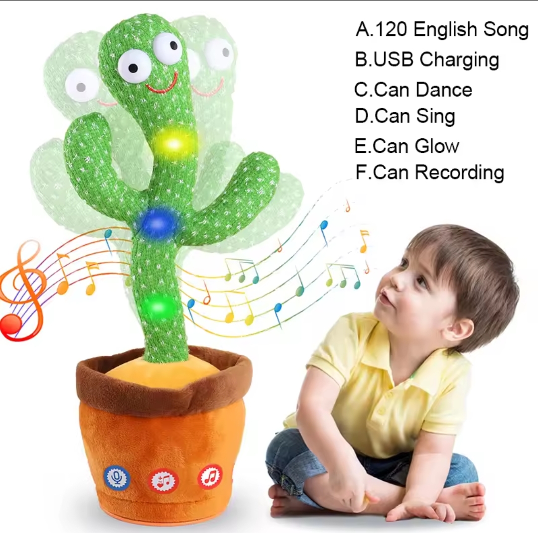 Kid's Dancing Talking Cactus Toy Interactive Talking Sunny Cactus Electric Plush Toy Home Decoration For Children X-mas Gifts