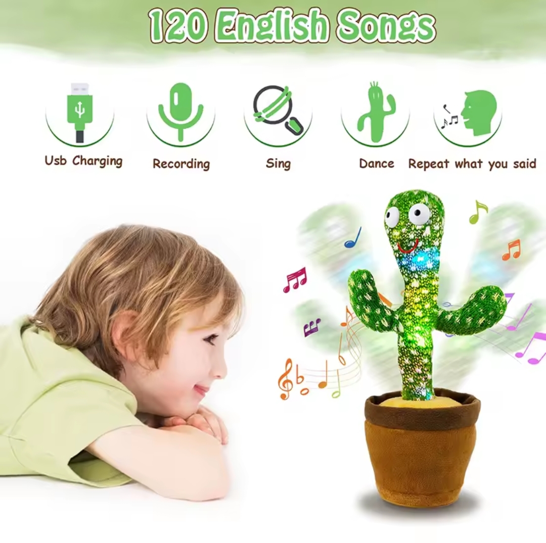 Kid's Dancing Talking Cactus Toy Interactive Talking Sunny Cactus Electric Plush Toy Home Decoration For Children X-mas Gifts