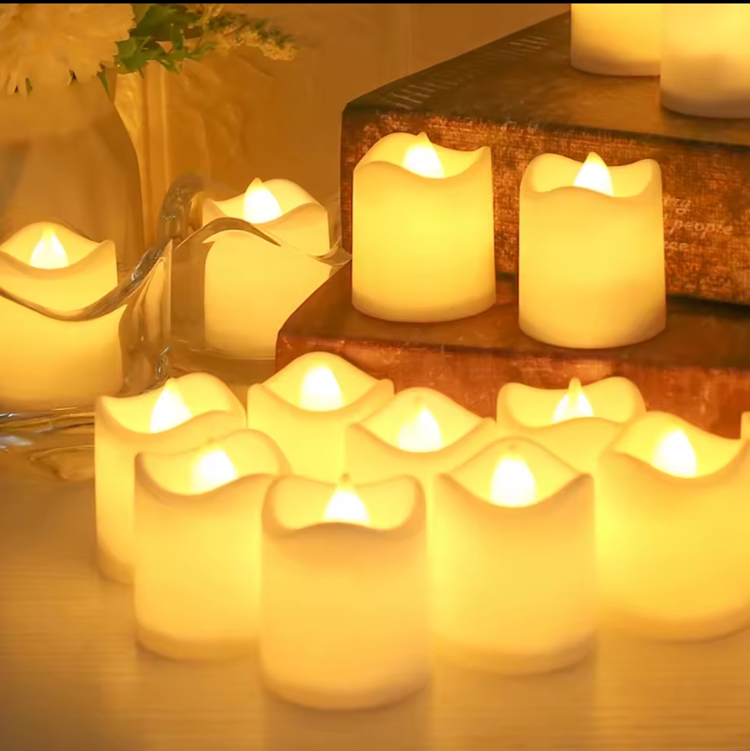 4 Pieces Flameless LED Candle Lights Creative Wishing Led Tea Lamp Warm White Halloween Wedding Christmas Decoration Candle Light
