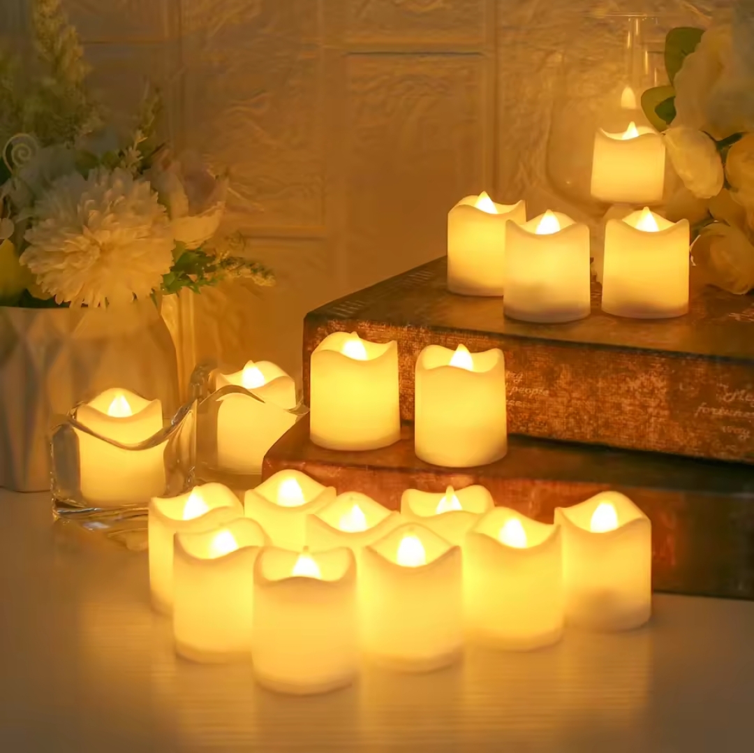 4 Pieces Flameless LED Candle Lights Creative Wishing Led Tea Lamp Warm White Halloween Wedding Christmas Decoration Candle Light