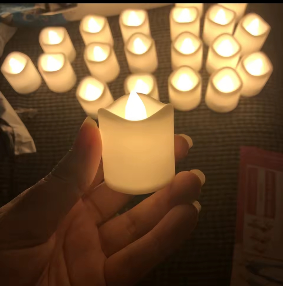 4 Pieces Flameless LED Candle Lights Creative Wishing Led Tea Lamp Warm White Halloween Wedding Christmas Decoration Candle Light