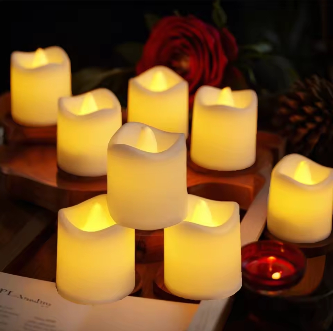 4 Pieces Flameless LED Candle Lights Creative Wishing Led Tea Lamp Warm White Halloween Wedding Christmas Decoration Candle Light