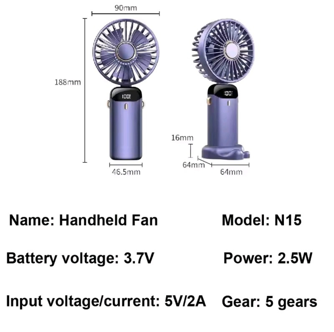 Mini Portable Fan Lightweight Handheld Fan AA Battery Operated Cooling Fan for Office Outdoor Travel Camping Plus Phone Holder