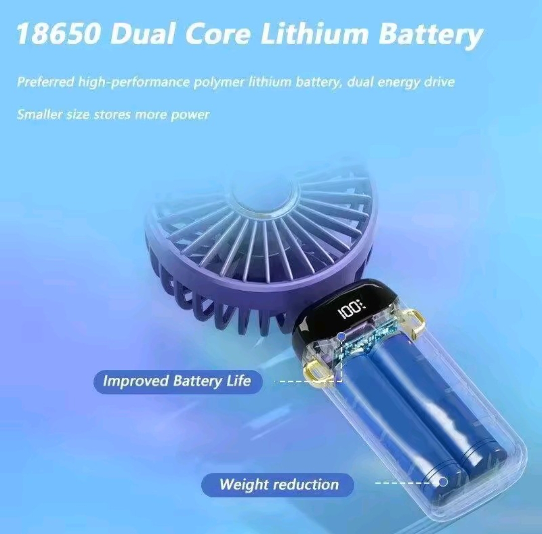 Mini Portable Fan Lightweight Handheld Fan AA Battery Operated Cooling Fan for Office Outdoor Travel Camping Plus Phone Holder