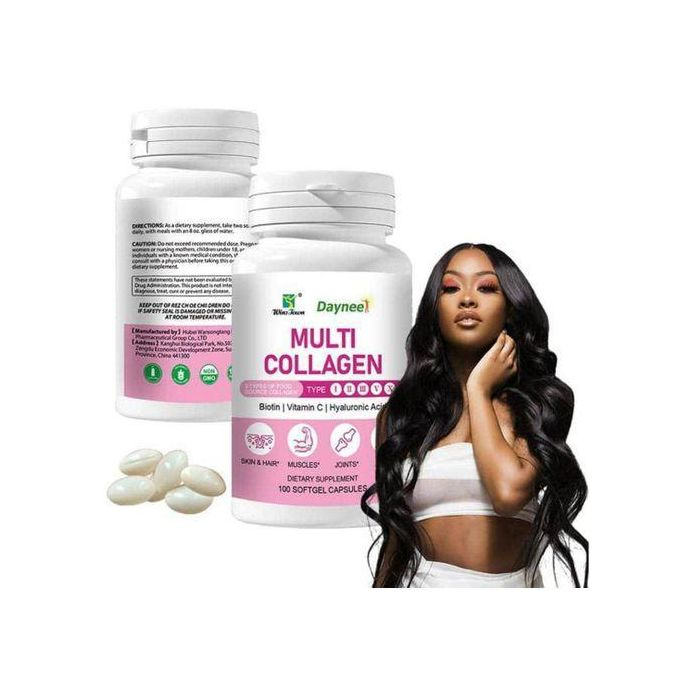 Daynee Multi Collagen Capsules – Advanced Formula with 5 Collagen Types, Biotin, Vitamin C & Hyaluronic Acid for Glowing Skin, Healthy Hair and Nails, Strong Bones, Joint Support and Youthful Vitality