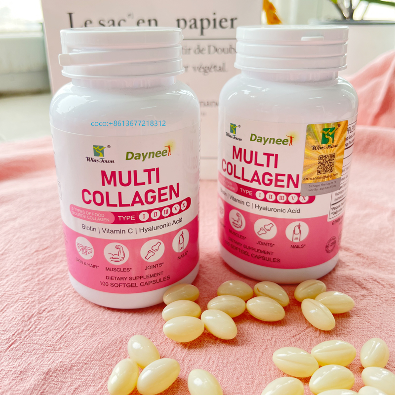 Daynee Multi Collagen Capsules – Advanced Formula with 5 Collagen Types, Biotin, Vitamin C & Hyaluronic Acid for Glowing Skin, Healthy Hair and Nails, Strong Bones, Joint Support and Youthful Vitality