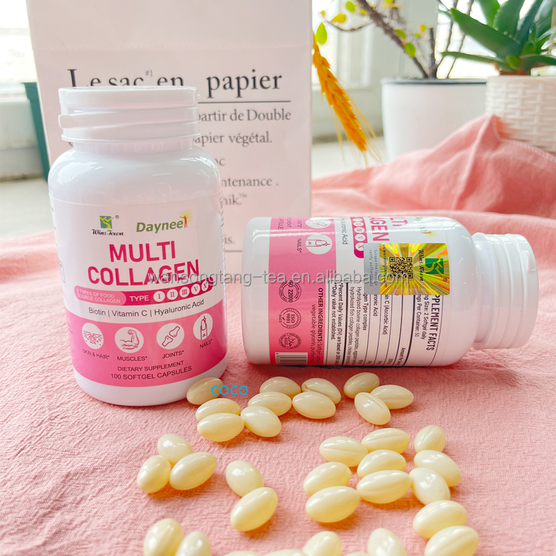 Daynee Multi Collagen Capsules – Advanced Formula with 5 Collagen Types, Biotin, Vitamin C & Hyaluronic Acid for Glowing Skin, Healthy Hair and Nails, Strong Bones, Joint Support and Youthful Vitality