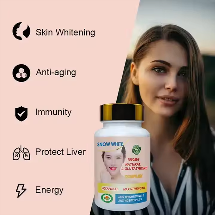 SnowWhite Pure Glutathione Capsules with Collagen – Advanced Skin Whitening & Brightening Supplement for Anti-Aging, Radiant Glow & Youthful Complexion