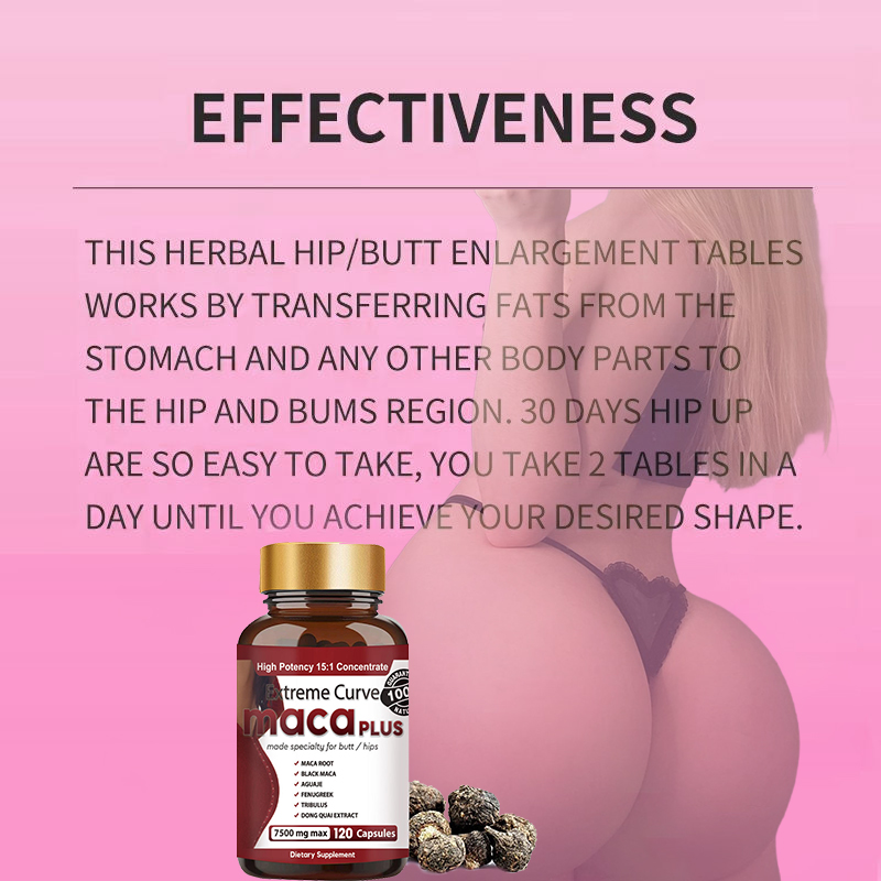 Extreme Curve Maca Plus Capsules – Natural Butt & Hip Enlargement Supplement for Women