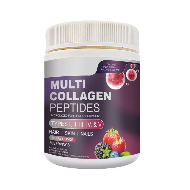 Multi Collagen Peptide Powder with Vitamin C, Hyaluronic Acid & Plant Extract – Supports Skin Elasticity, Joint Health & Hair Strength