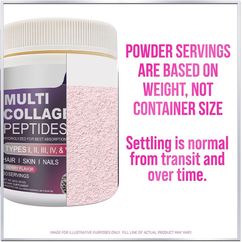 Multi Collagen Peptide Powder with Vitamin C, Hyaluronic Acid & Plant Extract – Supports Skin Elasticity, Joint Health & Hair Strength