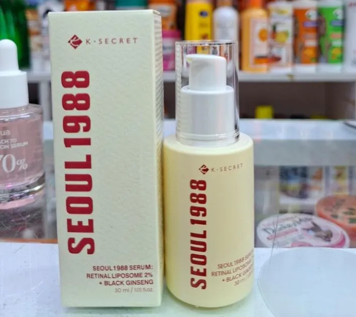 K-Secret Seoul 1988 Retinal Liposome 2% Serum 30ml – Anti-Aging Facial Serum with Black Ginseng, Firming Wrinkle Care, Smooth Texture, Korean Skincare Treatment for Glowing Youthful Skin