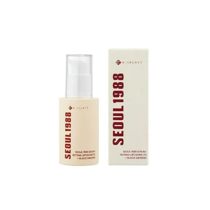 K-Secret Seoul 1988 Retinal Liposome 2% Serum 30ml – Anti-Aging Facial Serum with Black Ginseng, Firming Wrinkle Care, Smooth Texture, Korean Skincare Treatment for Glowing Youthful Skin