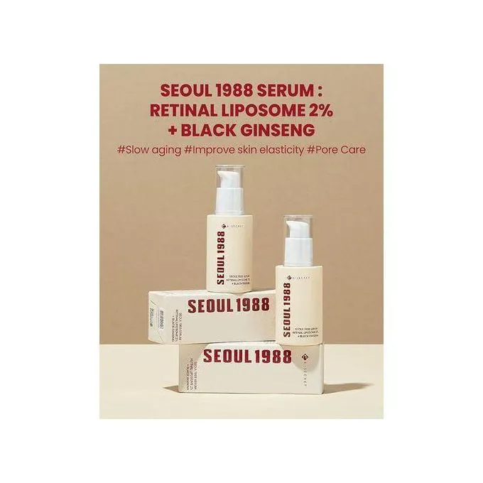 K-Secret Seoul 1988 Retinal Liposome 2% Serum 30ml – Anti-Aging Facial Serum with Black Ginseng, Firming Wrinkle Care, Smooth Texture, Korean Skincare Treatment for Glowing Youthful Skin