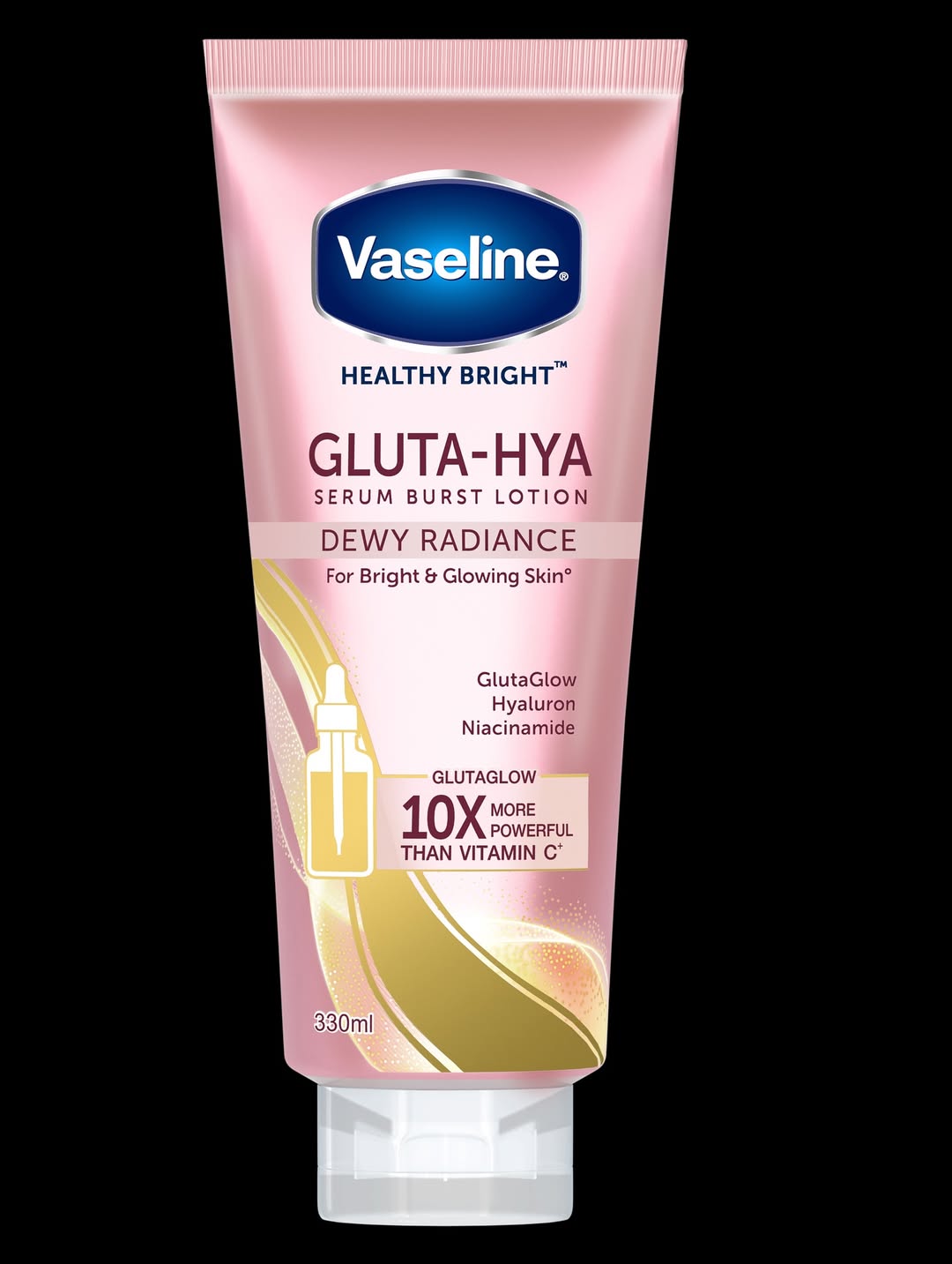Vaseline Gluta-Hya Serum Burst Lotion Dewy Radiance Advanced Brightening Body Lotion with Glutathione, Hyaluronic Acid & Niacinamide for Deep Hydration, Radiance Boost and Healthy Glowing Skin