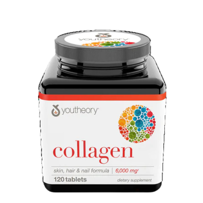Youtheory Collagen 6000mg with Vitamin C – 120 Tablets for Skin, Hair, Nail & Joint Support