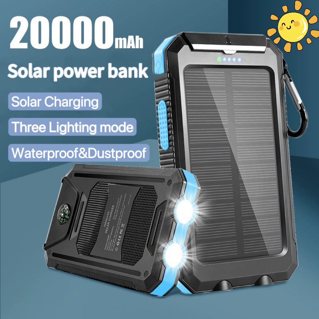20000mAh Solar Power Bank with LED Light - Portable Solar Charger for Outdoor, Emergency, and Daily UseProduct