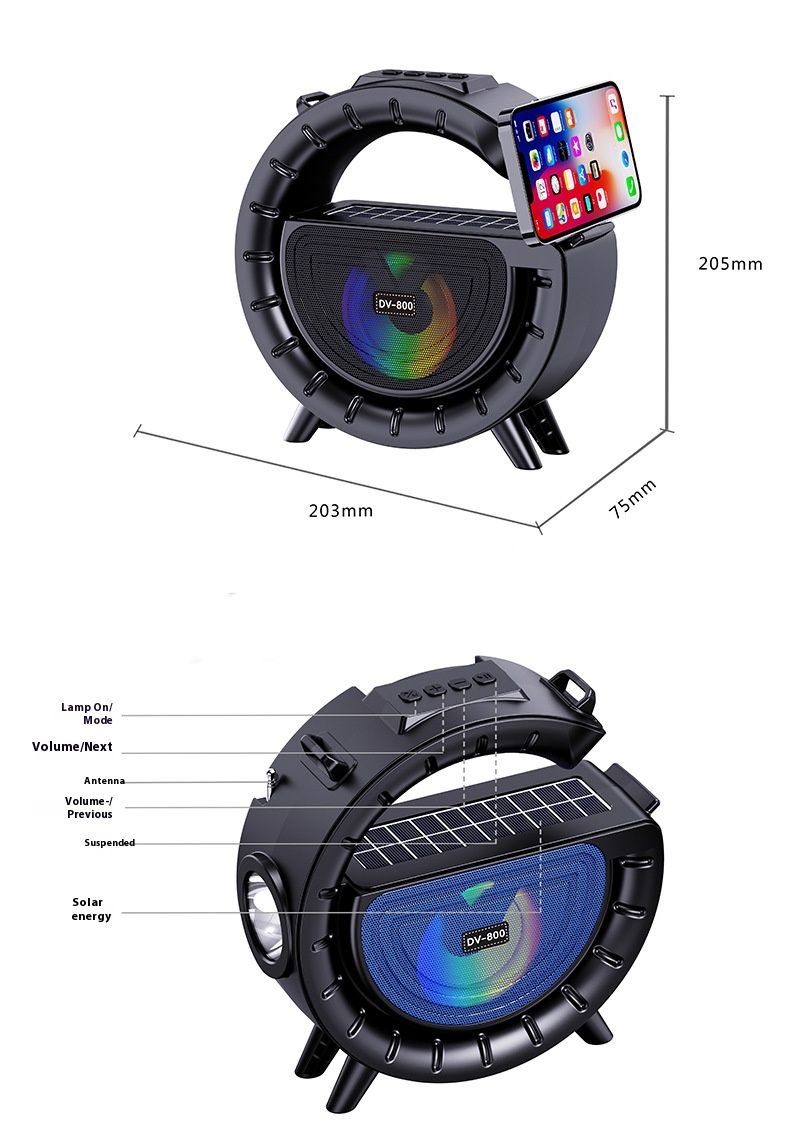 Solar Bluetooth Speaker with Torch - Camping essential and Portable Outdoor Wireless Speaker, Loud Sound & Rechargeable Battery&Long endurance (Perfect for Kenya Camping)