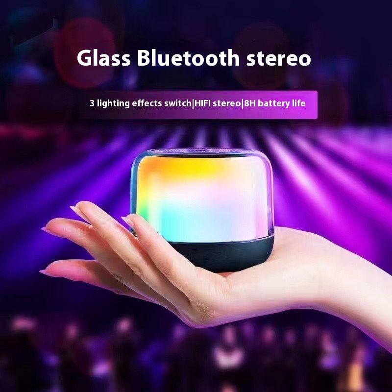 Transparent Sci-Fi  Portable Bluetooth Speaker - Multi-Color LED Lights, Portable Mini Soundbox for Phone/PC (Budget-Friendly)
