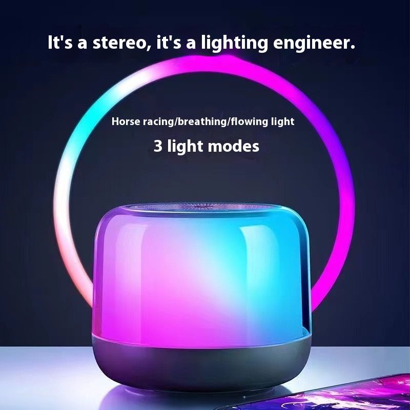 Transparent Sci-Fi  Portable Bluetooth Speaker - Multi-Color LED Lights, Portable Mini Soundbox for Phone/PC (Budget-Friendly)