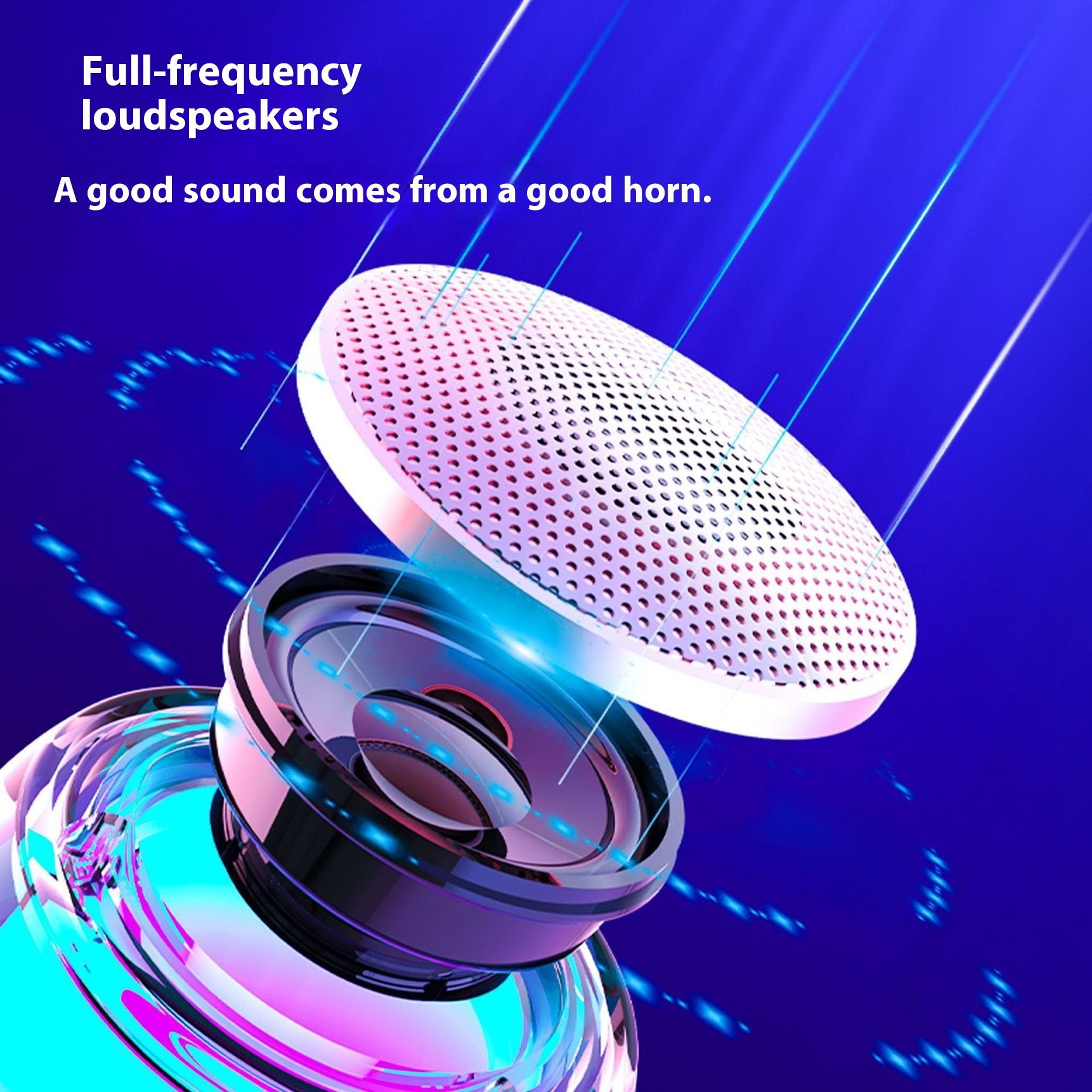 Transparent Sci-Fi  Portable Bluetooth Speaker - Multi-Color LED Lights, Portable Mini Soundbox for Phone/PC (Budget-Friendly)