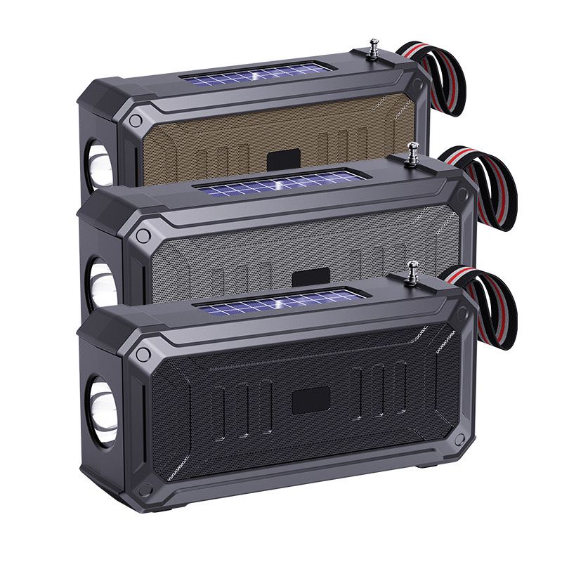 Dual solar Bluetooth speakers Kenya - Camping essentials, super strong flashlight, heavy bass, FM radio and waterproof (essential for power outages)