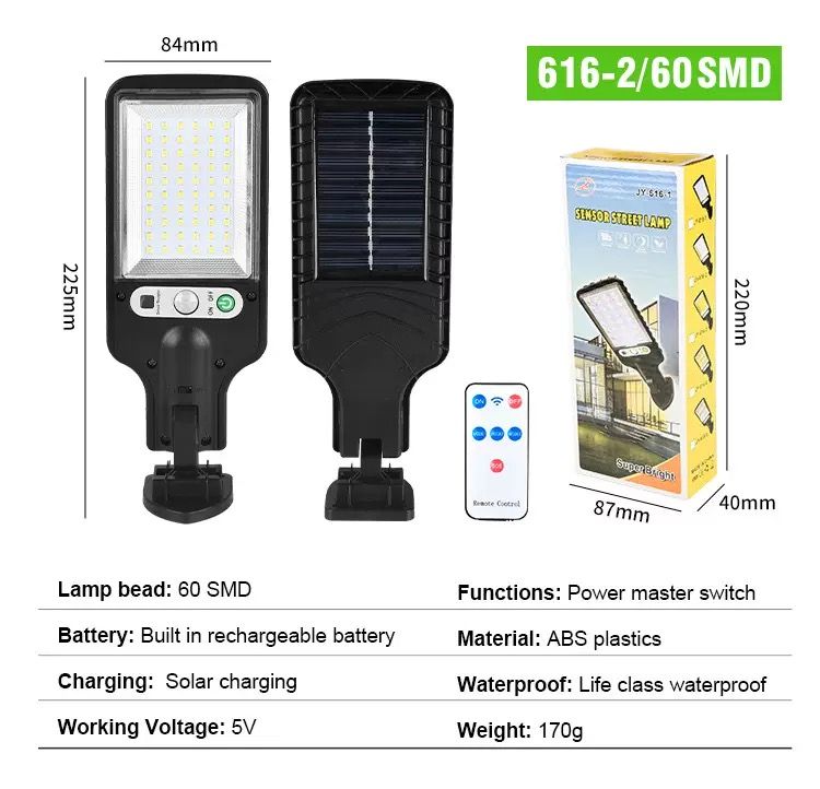 Smart Solar-Powered Street Light with   Garden light Light Sensor & Long-Lasting Battery  Garden lamp - Solar Light Perfect for Power Outages!