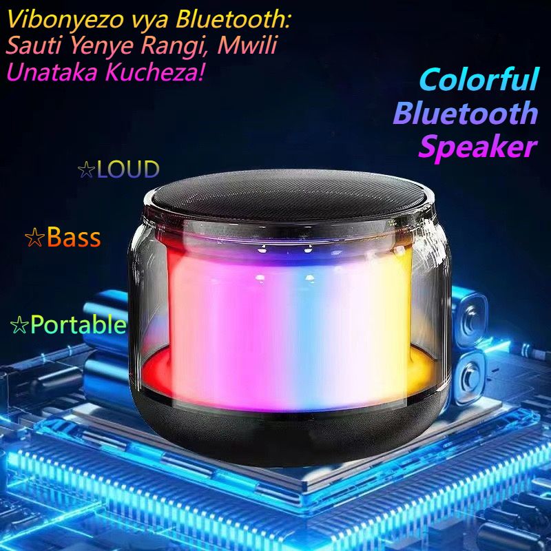 Transparent Sci-Fi  Portable Bluetooth Speaker - Multi-Color LED Lights, Portable Mini Soundbox for Phone/PC (Budget-Friendly)