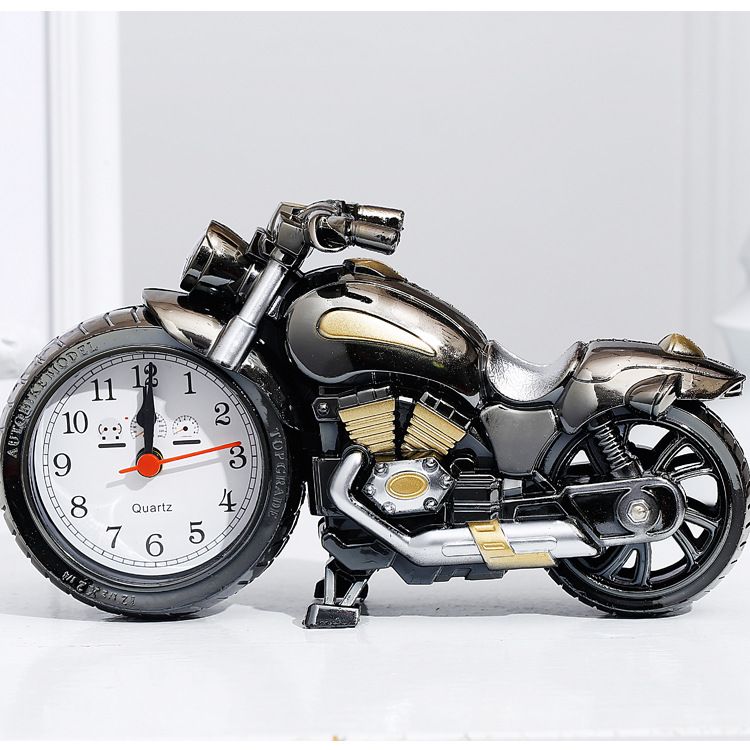 Daily necessities alarm clock New style motorcycle alarm clock student gift Fashion personality gift Creative alarm clock student bedside clock home
