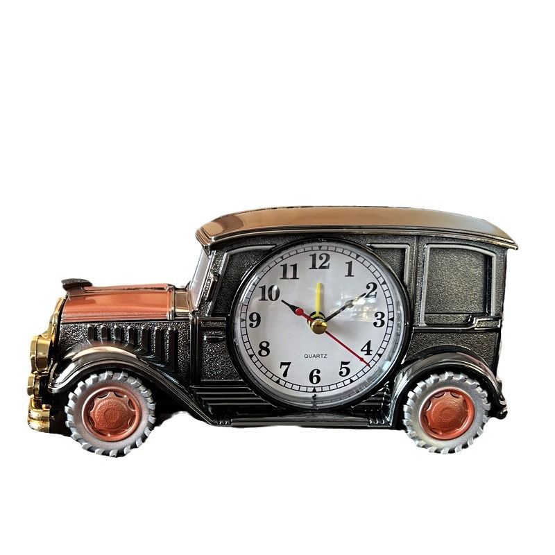 V1312-6 CH555 series six classic car alarm clock Retro nostalgic digital pointer plastic table clock Student gift Fashion personality gift Creative alarm clock student bedside clock home